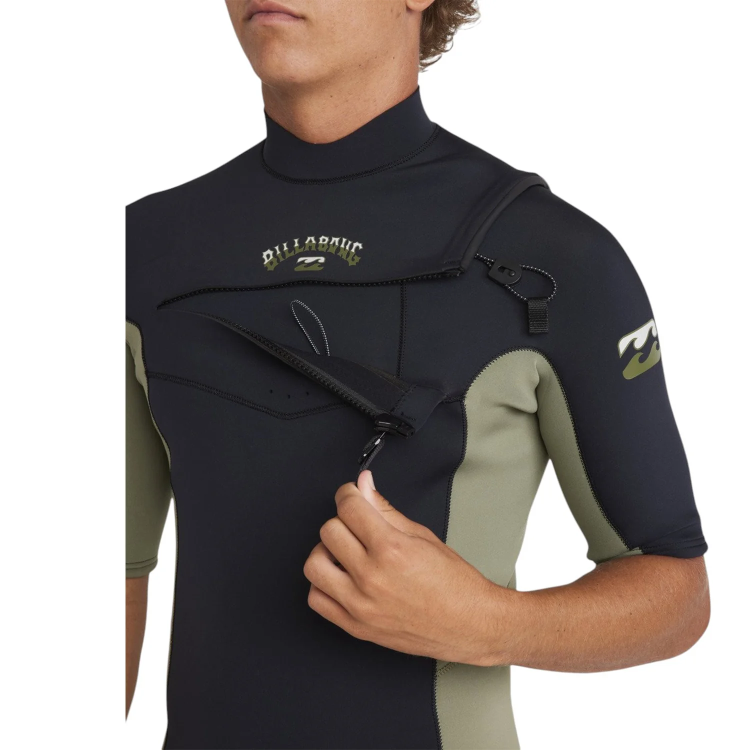 Billabong | Shorty à Manches Courtes Homme Absolute Natural Front Zip - 2/2mm - Image 6