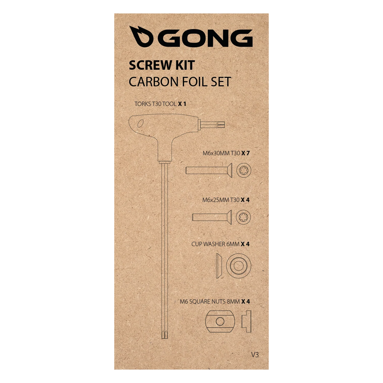 GONG | Kit Vis Complet Foil Carbone V3