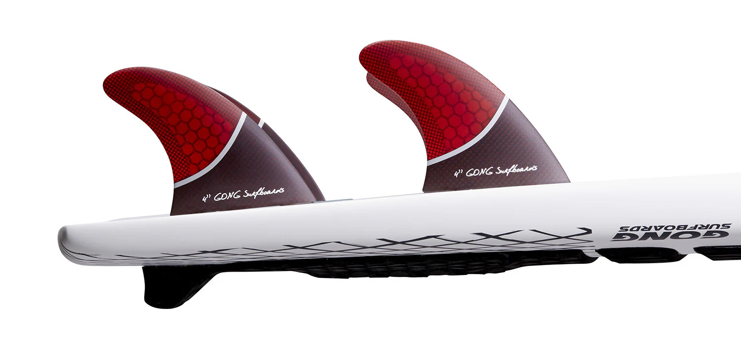 GONG | Fin Set Side Or Quad Rear Red Honeycomb 100mm 4" - Image 3