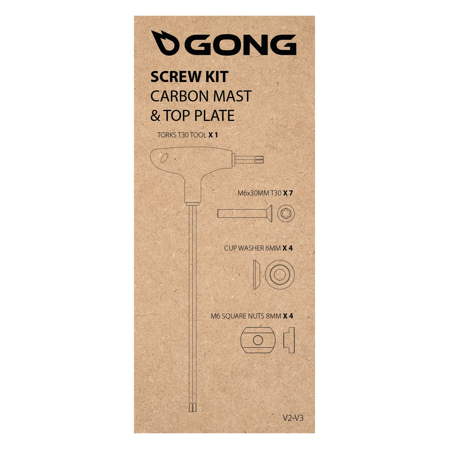 GONG | Kit Vis Mât Carbone Platine V2/V3