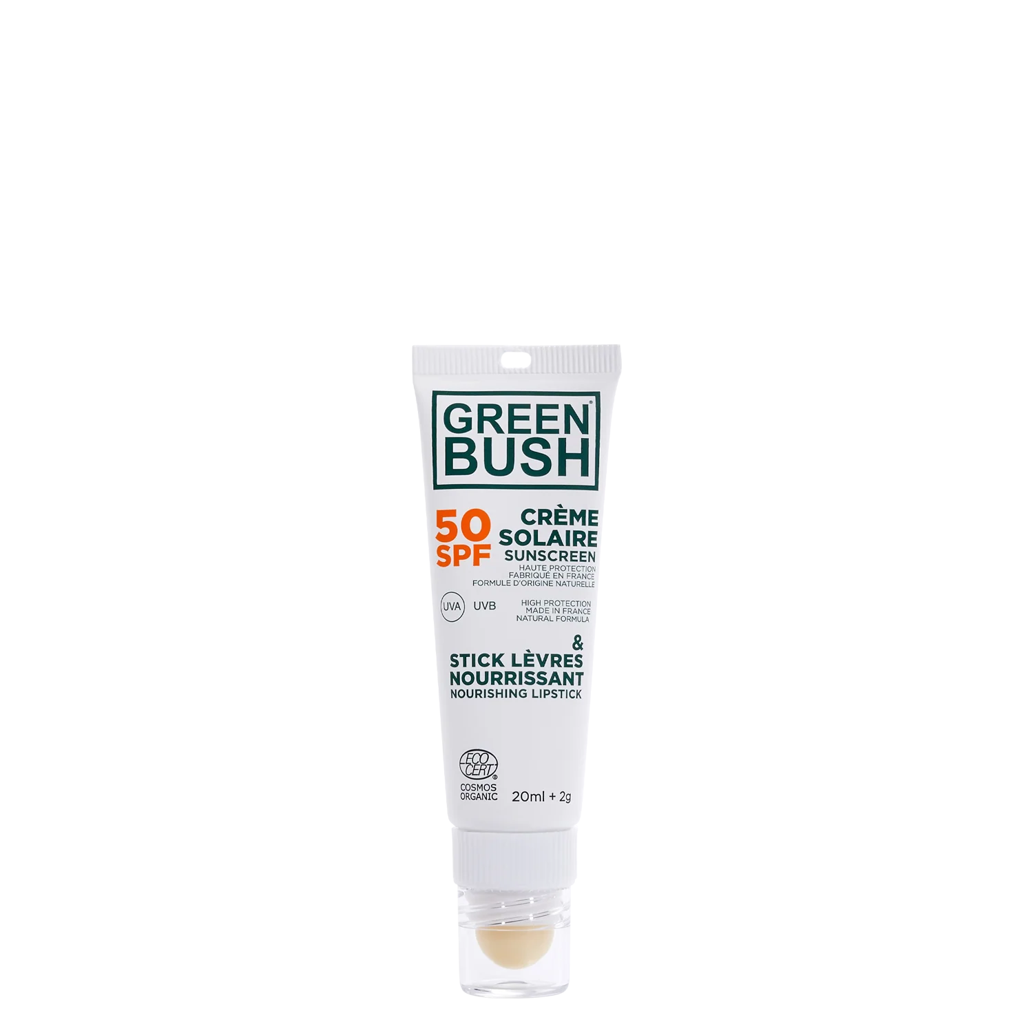 Greenbush Combi : Creme Solaire Spf50 / Stick Levre Nourrisant
